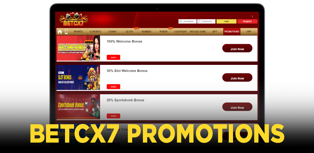 BetCX7 promotions